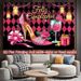 Purple High Heels Birthday Party Banner - 2D Flat Polyester Backdrop, Wall Hanging Photo Props, Party Decor_maomaolike.com
