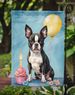 Boston Terrier Happy Birthday Garden Flag Mailbox Flag Decorative Yard Flag Banner Outside Patio Artwork Yard Flower Beds, Garden Size, Multicolor_maomaolike.com