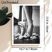 Ballet Pointe Shoes Painting Poster, Monochrome Elegant Ballet Feet Scene Poster, Refined Artistic Decor Ideal For Dance Studio, Bedroom And Living_maomaolike.com