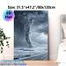 Ice Tornado Painting Poster, Monochromatic Dramatic Icy Tornado Scene Poster, Striking Weather-themed Decor Ideal For Home Office, Living Room_maomaolike.com
