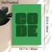 CODE Typography Painting Poster, Minimalist Bold Dark Green Lettering Poster, Sleek Modern Typographic Decor Suitable For Home Office, Tech Workspace_maomaolike.com