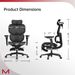 D2 Pro High Back Ergonomic Home Office Chair With DTS Self-Adaptive Lumbar Support, Multi-Adjustable Armrest, Wire Controlled Design, Footrest, 4D Headrest Mesh Office Computer Chair (Black)_maomaolike.com