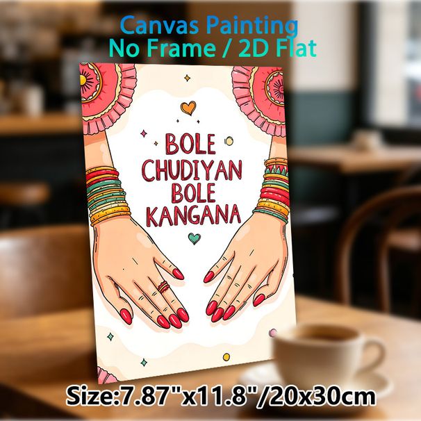Indian Folk Festive Painting Poster, Vibrant Hand-drawn Hands With Colorful Bangles And Festive Typography Poster, Cultural Festive Decor Ideal For_maomaolike.com
