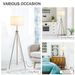 Homcom 59.75" Standing Floor Lamp Fabric Lampshade Steel Tripod, Gold_maomaolike.com