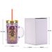 Double layer Plastic Cup Color Skull Halloween Party Water Cup Portable Creative Straw Cup_maomaolike.com
