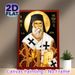 Saint Nektarios Orthodox Religious Painting Poster, Traditional Gilded Icon Style Poster, Serene Spiritual Decor Piece, Suitable For Home Prayer Areas_maomaolike.com