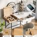 40 Inch Makeup Vanity Desk With 3-Mode Lighted Mirror & Wireless Charging Station,Vanity Table With Drawer & 3 Open Shelves For Ample Storage Space,Dressing Table For Bedroom_maomaolike.com