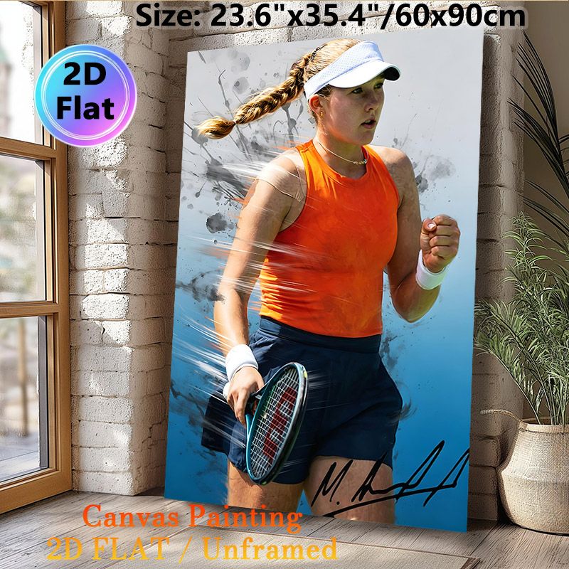 Tennis Player Painting Poster, Dynamic Splatter Art Action Shot Poster, Energetic Sports-inspired Wall Decor, Ideal For Gym, Sports Room And Home_maomaolike.com