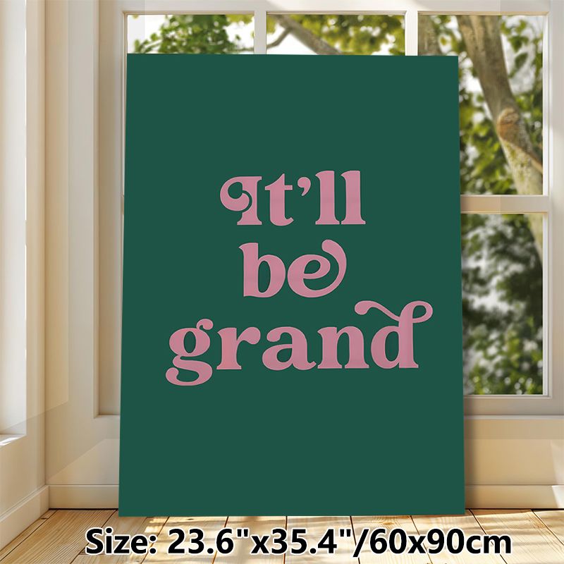 Inspirational Quote Painting Poster, Vintage Pink Retro Typography Poster, Warm Encouraging Message Ideal For Home, Living Room, Bedroom Decor_maomaolike.com