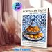Moroccan Tajine Painting Poster, Vibrant Traditional Moroccan Cuisine Scene Poster, Features Authentic Recipe Details, Ideal For Kitchen And Dining_maomaolike.com