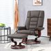 HOMCOM Recliner With Ottoman, Swivel Recliner Chair And Ottoman, Leather Reclining Chair With High Back And Wood Frame For Living Room, Bedroom, Brown_maomaolike.com