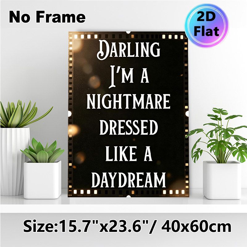 Sassy Quote Painting Poster, Vintage Film Strip Bordered Retro Typography With Warm Bokeh Poster, Bold Witty Statement Ideal For Bedroom, Living Room_maomaolike.com