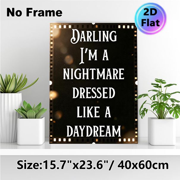 Sassy Quote Painting Poster, Vintage Film Strip Bordered Retro Typography With Warm Bokeh Poster, Bold Witty Statement Ideal For Bedroom, Living Room_maomaolike.com