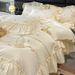 Korean Style Princess Summer Ice Bedding Set Luxury Smooth Naked Sleep Bed Sheet Duvet Cover Washable Real Silk Cool Feeling_maomaolike.com
