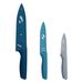 Mainstays 3 Piece Stainless Steel Color Knife Set With Ergonomic Soft Grip Handles_maomaolike.com