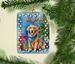 Golden Retriever Christmas Reindeer Porcelain Ornament Christmas Tree Hanging Decorations For Home Christmas Holiday, Rectangle, Gift, Multicolor_maomaolike.com