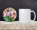 Orchids In Watercolor Large Sandstone Coasters Pack Of 4 Absorbent Round Coasters Decor Gifts For Men Or Women, 4 In, Multicolor_maomaolike.com