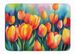 Tulips In Watercolor Memory Foam Kitchen Mat Machine Washable Anti-Fatigue Mat Cushion Comfort Bath Mat Or Kitchen Rug_maomaolike.com