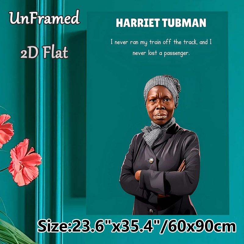 Harriet Tubman Quote Painting Poster, Vibrant Stylized Portrait Poster, Inspirational Historical Quote Decor Ideal For Home Office, Study Space_maomaolike.com