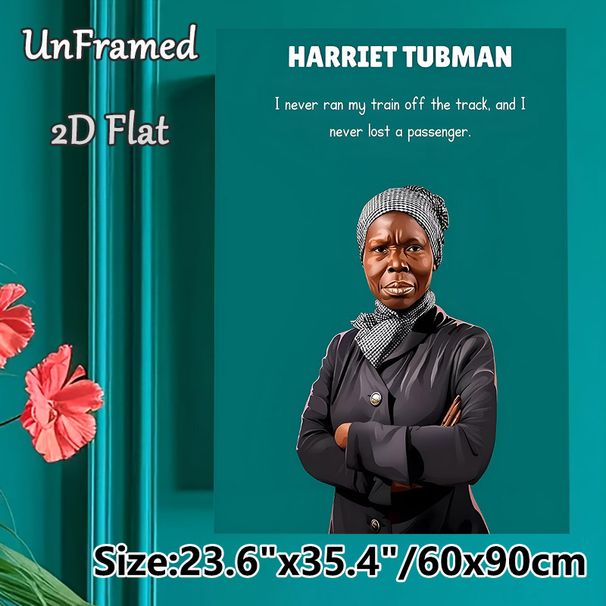 Harriet Tubman Quote Painting Poster, Vibrant Stylized Portrait Poster, Inspirational Historical Quote Decor Ideal For Home Office, Study Space_maomaolike.com