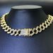Unisex Hip Hop hipster Cuban Chain Diamond Bracelet 15 Complete diamond men and women hiphop necklace_maomaolike.com