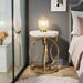Round End Table, Modern Bedside Table With Marble Topw_maomaolike.com
