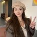 Hot Sale Cloth Beret Trendy Painter Korean Style Lattice Octagonal Solid Color Artist Hat Newsboy Cap Ladies_maomaolike.com