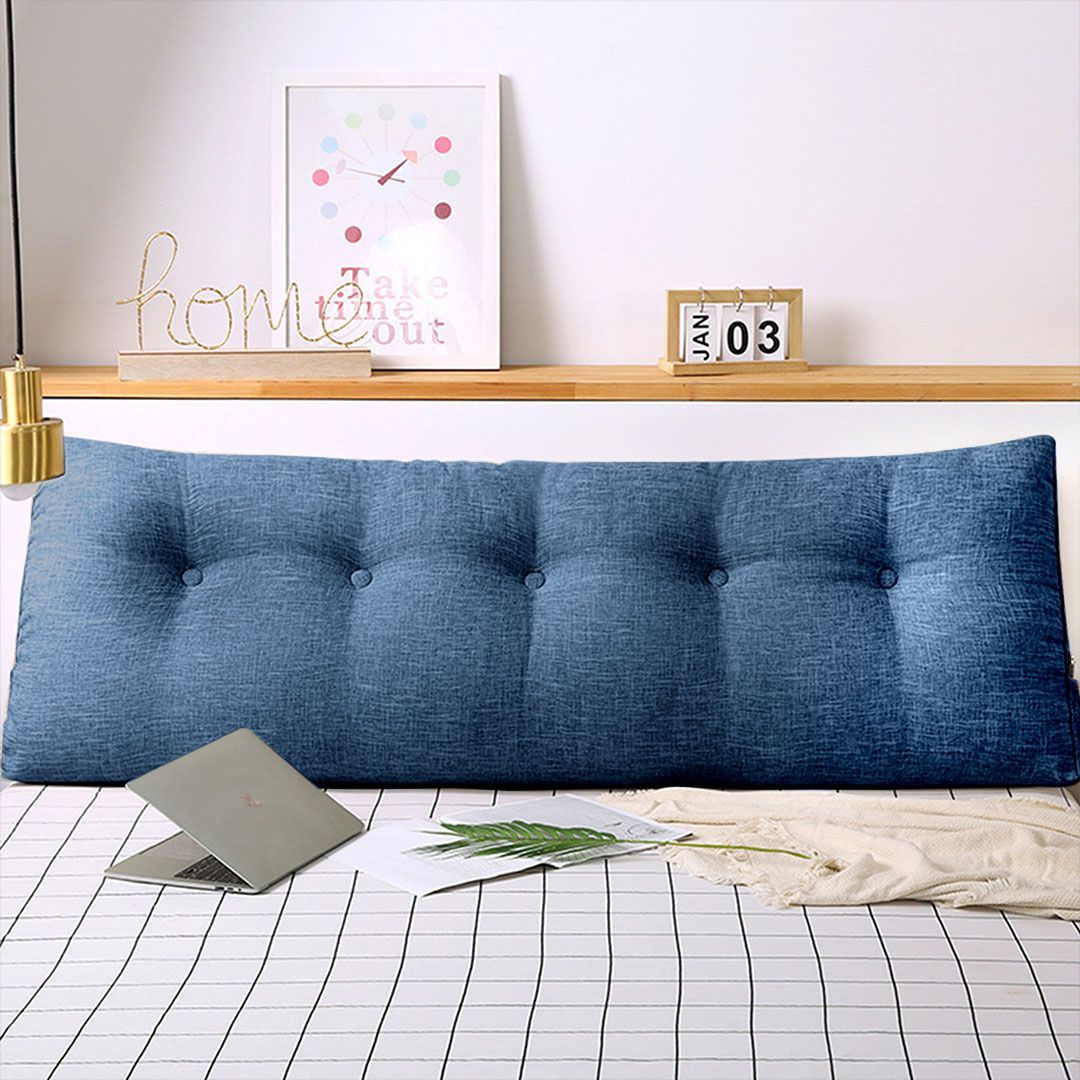 SOGA 180cm Blue Triangular Wedge Bed Pillow Headboard Backrest_maomaolike.com
