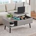 39" Wood Lift Top Coffee Table With Hidden Compartment And Storage Shelf For Living Room, Reception Room, Grey_maomaolike.com