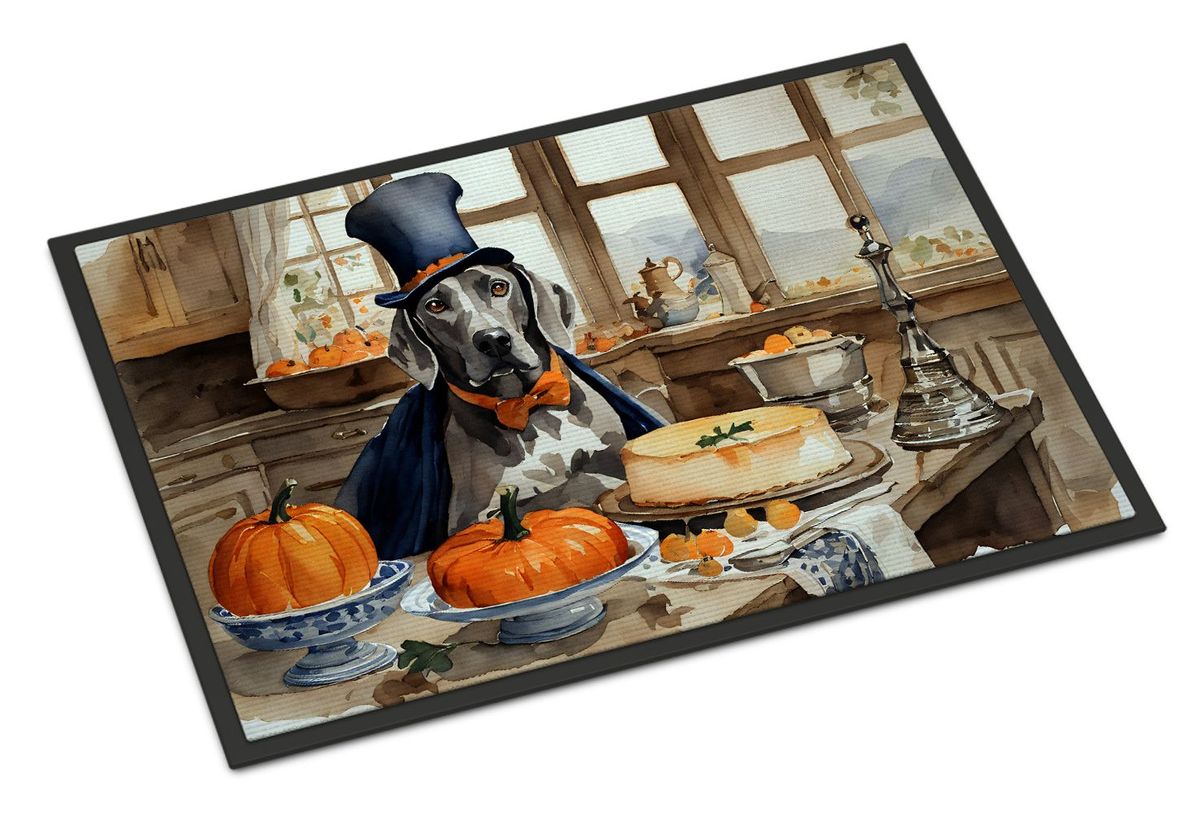 Weimaraner Fall Kitchen Pumpkins Doormat Front Door Mat Indoor Outdoor Rugs For Entryway, Non Slip Washable Low Pile, 24H X 36W_maomaolike.com