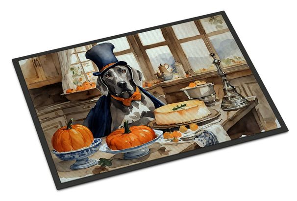 Weimaraner Fall Kitchen Pumpkins Doormat Front Door Mat Indoor Outdoor Rugs For Entryway, Non Slip Washable Low Pile, 24H X 36W_maomaolike.com