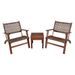 3 Pieces Outdoor Wooden Patio Rattan Furniture Set_maomaolike.com