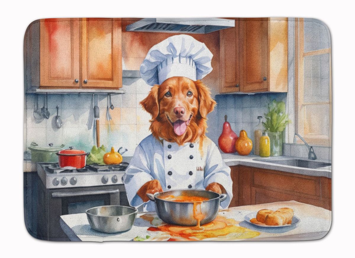 Nova Scotia Duck Tolling Retriever The Chef Memory Foam Kitchen Mat Machine Washable Anti-Fatigue Mat Cushion Comfort Bath Mat Or Kitchen Rug_maomaolike.com