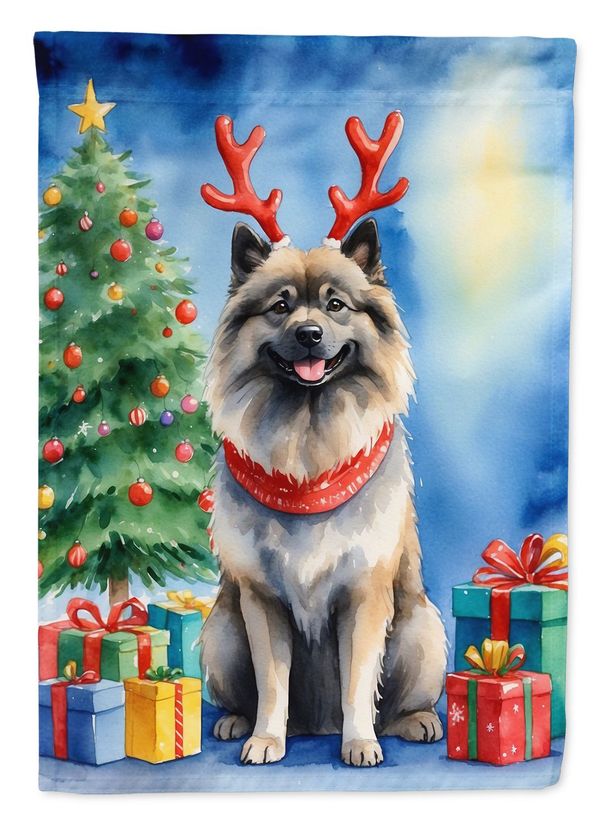 Keeshond Christmas Reindeer Garden Flag Mailbox Flag Decorative Yard Flag Banner Outside Patio Artwork Yard Flower Beds, Garden Size, Multicolor_maomaolike.com