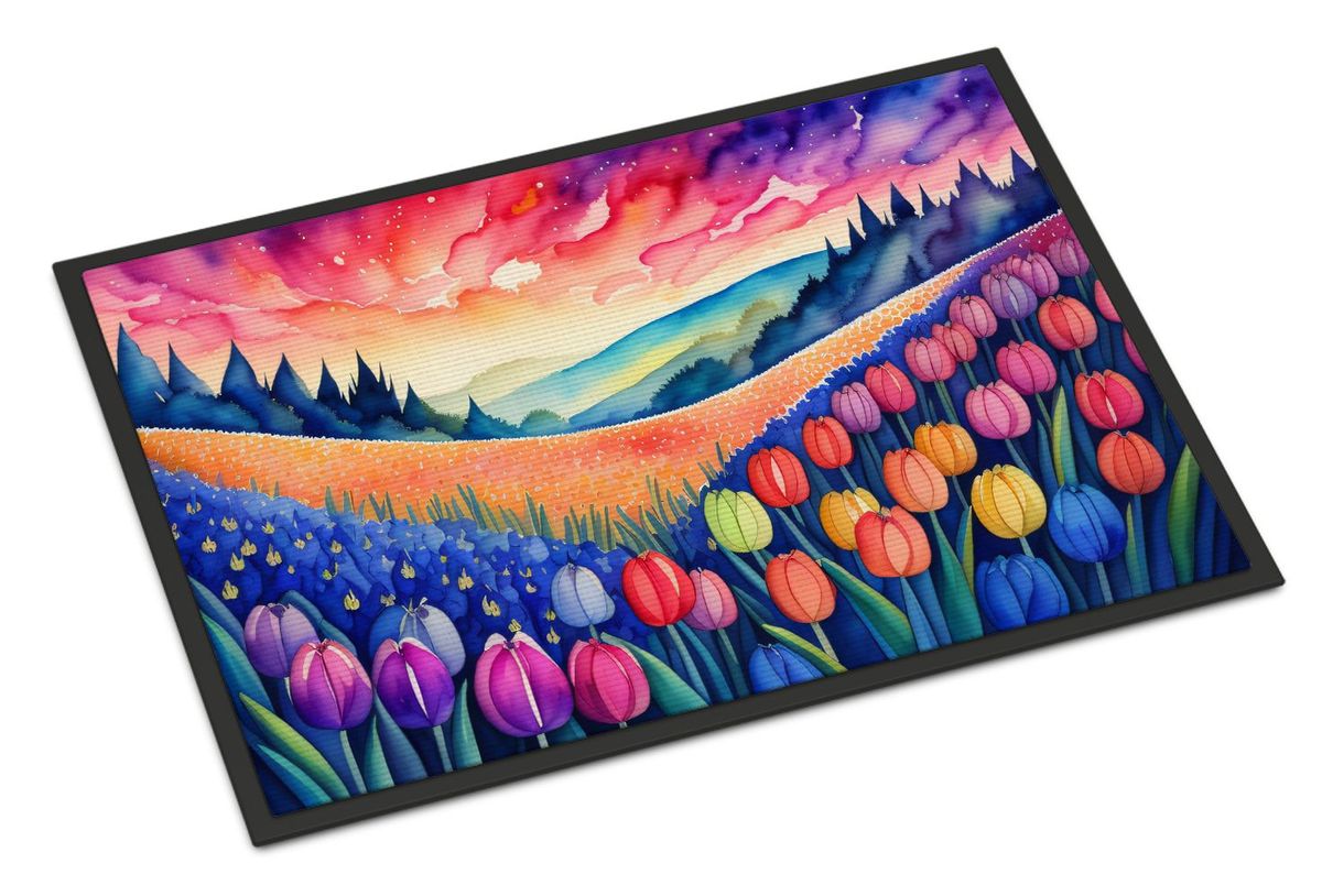 Hyacinths In Color Doormat Front Door Mat Indoor Outdoor Rugs For Entryway, Non Slip Washable Low Pile, 24H X 36W_maomaolike.com