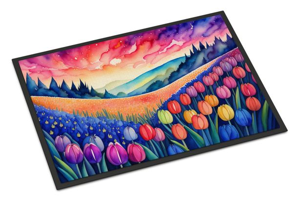 Hyacinths In Color Doormat Front Door Mat Indoor Outdoor Rugs For Entryway, Non Slip Washable Low Pile, 24H X 36W_maomaolike.com