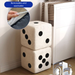 Home Shoe Changing Dice Creative Cushion Teddy Velvet Living Room Entrance Footstool Dice Low Square Stool_maomaolike.com