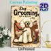 Dog Grooming Painting Poster, Vintage Retro Cute Poodle With Grooming Tools Poster, Charming Decorative Piece Ideal For Pet Grooming Salons, Home_maomaolike.com