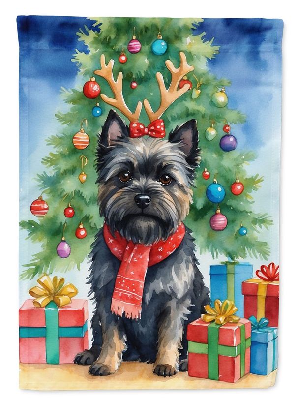 Black Cairn Terrier Christmas Reindeer Garden Flag Mailbox Flag Decorative Yard Flag Banner Outside Patio Artwork Yard Flower Beds, Garden Size, Multicolor_maomaolike.com