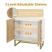 White And Gold Storage Cabinet With 2 Doors, Modern Buffet Sideboard Cabinet With Storage,Accent Cabinet For Living Room, Dining Room, Entryway_maomaolike.com