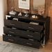 Elegant High Gloss Dresser With Metal Handle,Mirrored Storage Cabinet With 6 Drawers For Bedroom,Living Room_maomaolike.com