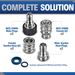 ESSENTIAL WASHER Pressure Washer Hose Quick Connect Kit, M22-14mm To 3/8' Male Female, Includes 2 Female & 2 Male M22-14mm Plugs, 2 Male Garden Hose Plugs, 2 Female Garden Hose QC, O-Rings_maomaolike.com