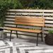 47 Inch Outdoor Acacia Wood Bench With Metal Frame And Slatted Seat_maomaolike.com