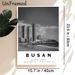 Busan Coastal City Painting Poster, Monochrome Urban Skyline & Beach Scene Poster, Elegant Cityscape Decor Suitable For Living Room, Office And_maomaolike.com