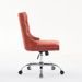 A&A Furniture Office Chair,Modern Chenille Upholstered Tufted Button Home Office Chair With Chrome Metal Base,Adjustable Desk Chair Swivel Office Chair Orange_maomaolike.com