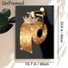 Crown-adorned Glittery Toilet Paper Painting Poster, Sparkly Glamorous Gold Glitter Poster, Whimsical Elegant Design Adds Chic Touch For Bathroom Wall_maomaolike.com