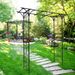 Metal Garden Arch L80.3'' X W20.47'' X H81.1'' Climbing Plants Support Rose Arch Outdoor Black_maomaolike.com