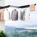 SOGA 127.5cm Wall-Mounted Clothing Dry Rack Retractable Space-Saving Foldable Hanger_maomaolike.com