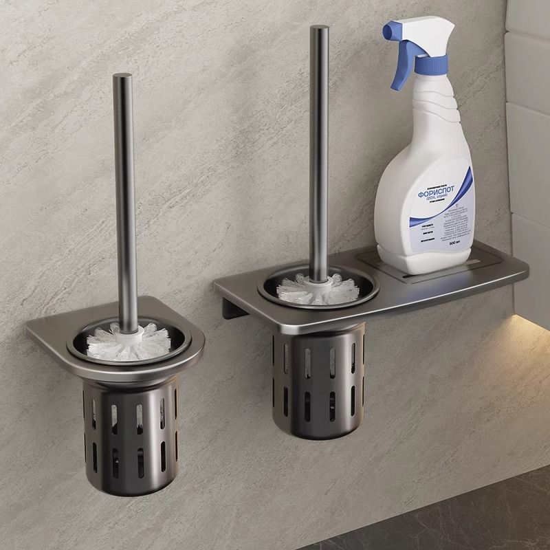 Brush Wall-Mounted For Home, No Dead Angle Brush, Bathroom Toilet Cleaning Artifact Storage Rack_maomaolike.com