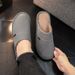 Extra-large Slippers For Winter With Footbed Non-slip Sole Comfortable Fuzzy Soft Men's Warm Fleece Cozy Slides_maomaolike.com